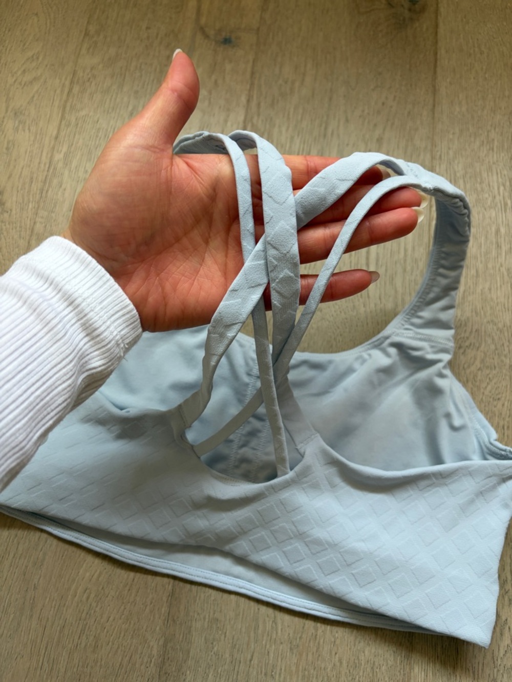 EUC energy jacquard bra *evolve trace texture starch blue size small lululemon - Picture 6 of 16
